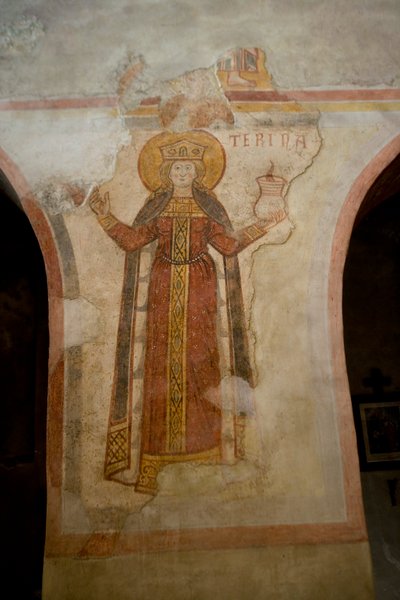 Saint Catherine (fresco) av School Italian