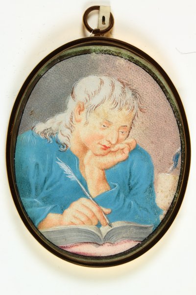 Evangelisten Johannes (akvarell på vellum) av School Italian