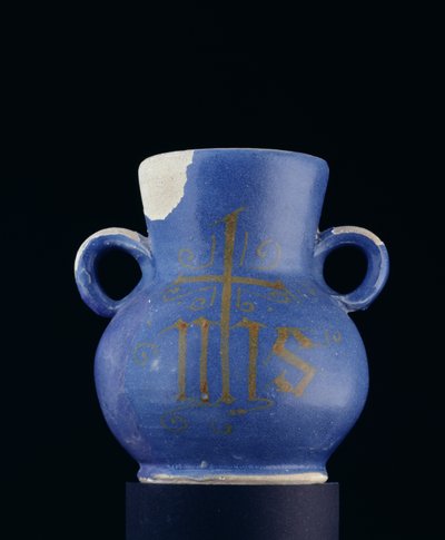 Tinnglasert ringvase (keramikk) av School Italian