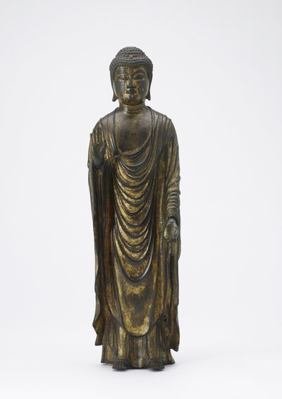 Amitabha Buddha (Amida) Buddha of Infinite Light, Kamakura-perioden (forgylt bronse) av Japanese School