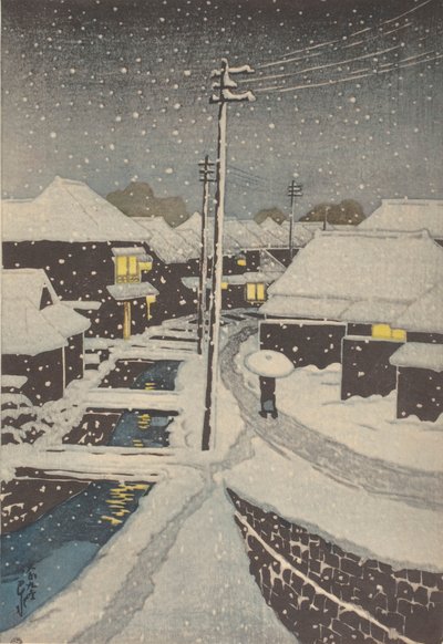 Kveldssnø (tresnitt) av School Japanese