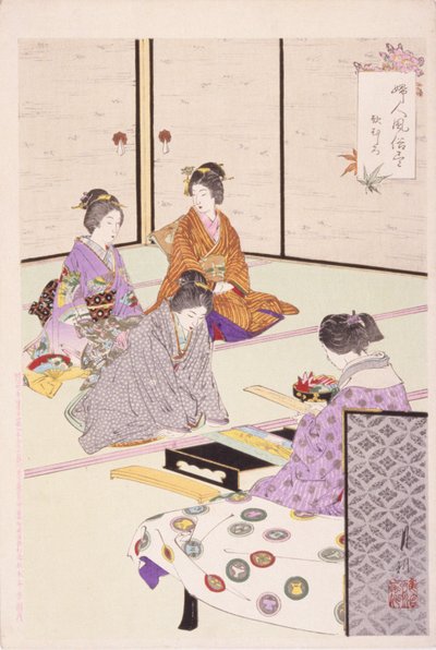 Fire kvinner sitter på rommet av School Japanese