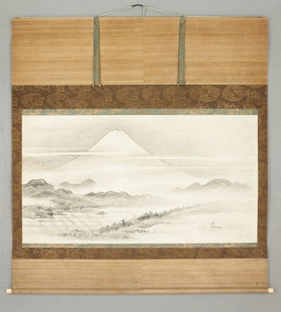 Kakemono, landskapet til Fuji-fjellet av Japanese School