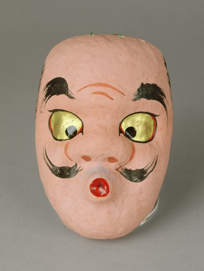 Maske av en gammel mann som prøver å plystre, japansk av Japanese School