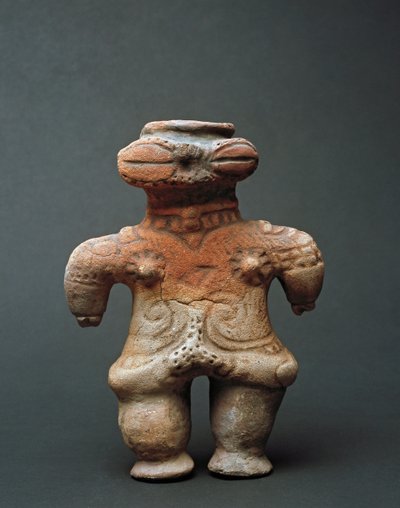 Terracotta dogu-skulptur fra Akita, Jomon-perioden 11.-4. århundre f.Kr av Japanese School