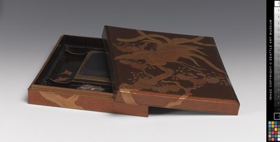 Skriveboks, blekkstein, vannbeholder (lakk og stein) av Japanese School