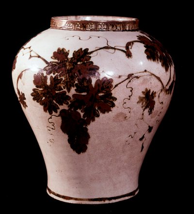 Art coreen: porselenskrukke fra Yi-perioden (1392-1910), Duksoo; Museum of Fine Arts of the Palace av School Korean
