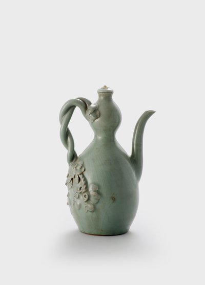 Dobbel gourd tekanne (Stentøy og porselen med glasurer og relieff dekorasjon) av School Korean