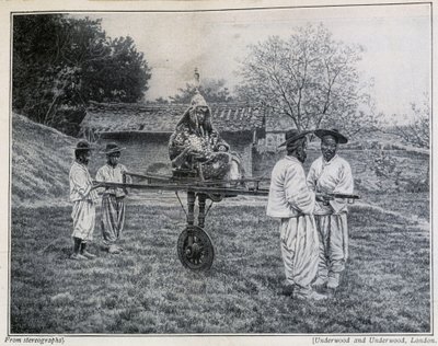 Koreansk militæroffiser, på en sedanstol, på vei til et keiserlig publikum av School Korean
