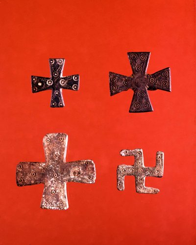 Lombardia-kors fra det 6. og 7. århundre. Museo di Cividale Friuli. av School Lombard
