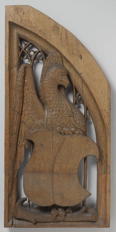 Panel fra en orgelkasse, ca. 1510-20 (eik med spor av polykrom) av School Netherlandish