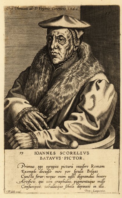 Portrett av Jan van Scorel, nederlandsk maler av School Netherlandish