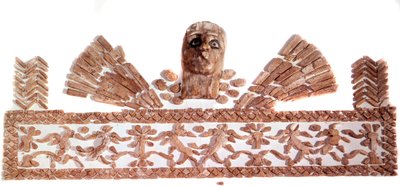 Persisk kunst: elfenbenmosaikkpaneler: maske overhengende dyr som rammer inn et tre. Fra stedet til Tchoga-Zanbil. 1320 f.Kr. Paris, Louvre-museet av School Persian