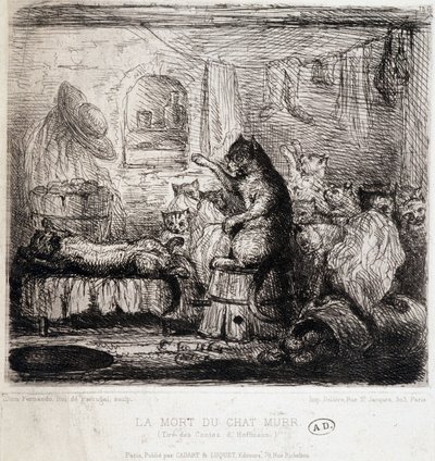 The Death of the Cat Murr (fra Hoffmanns fortellinger) - Tegning, Portugal av School Portuguese