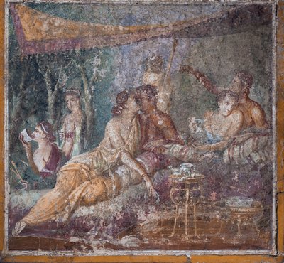 Bankettscene, Pompeii av School Roman