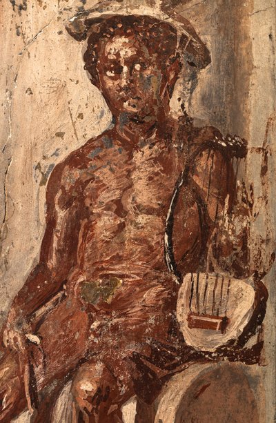 Barndommen til Bacchus, Merkur og Herculaneum av School Roman