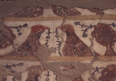 Utsmykning til en grav, Smolensk skole, ca. 1200 (fresco og secco) av School Russian