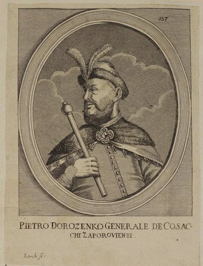 Petro Dorofeyevych Doroshenko, Hetman fra Ukraina på høyre bredd (gravering) av School Russian