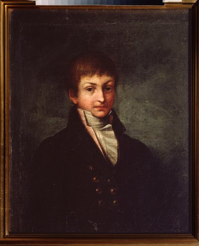 Portrett av poeten Konstantin N. Batyushkov (Constantin Batyushkov) (1787-1855). Maleri av en russisk mester, olje på lerret, ca 1800. Russisk kunst av School Russian