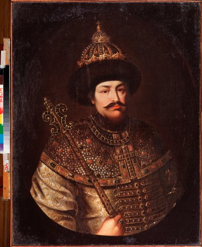 Portrett av tsar Alexis I Mikhailovich av Russland (1629-1676). Maleri av en russisk mester, olje på lerret, tidlig 1700-tall. Nasjonalt kunstgalleri i Komi-republikken, Syktyvkar (Russland). av School Russian