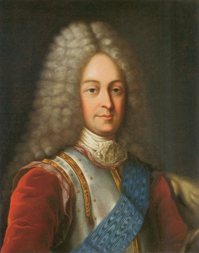 Portrait of Prince Vasily Lukich Dolgorukov, first half of 18th century (colour litho) av School Russian
