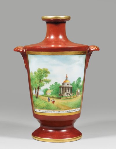 Vase som viser en Zaporozhiansk kosakk, ca. 1825 (porselen) av School Russian