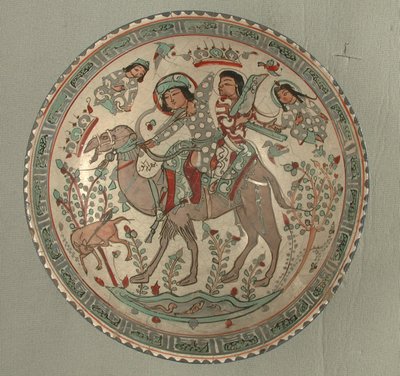 Skål med en jaktscene fra historien om Bahram Gur og Azadeh av School Sasanian