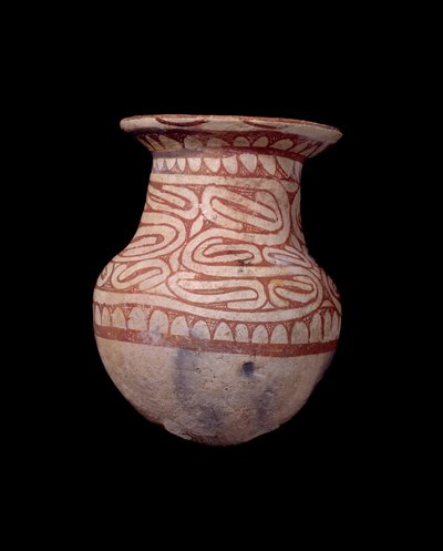 Civilization Ban Chieng: malt vase. 650 f.Kr. Fra Thailand. Paris, Musee Guimet, Musee national des Arts Asian. av School Thai