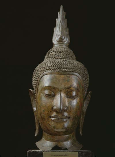 Buddhas hode i meditasjon (bronse) av School Thai