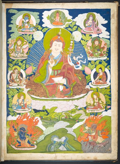 Add. Or. 3048   One of 12 drawings depicting Tibetan deities by a Tibetan artist, probably at Lhasa, c.1800   (gouache on paper)   1351787   no       norwegian Successfully Translated  Original: München - Aus der Nachbarschaft der Jugend Munich - from the  av School Tibetan