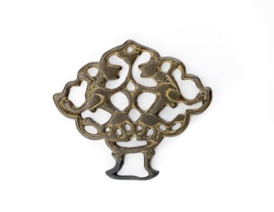 Ornament med et par løver, Seljud-dynastiet, muligens 1200-tallet (bronse med spor av forgylling) av School Turkish