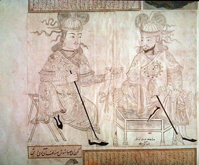 To menn i samtale, fra album 2162 (penn og blekk på papir) av School Turkish