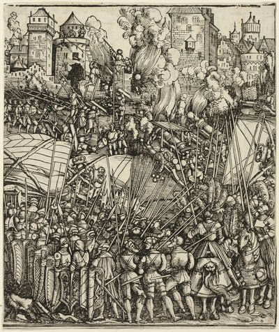 Utvisningen av ungarerne fra Nedre Østerrike, fra Triumfbuen til Maximilian I av School of Albrecht Dürer
