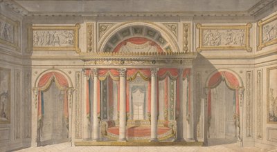Design for et soverom, 1785-1838. av School of Charles Percier