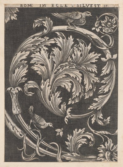Mirror of Roman Magnificence: Ornamental løvverk fra kirker, 1500-tallet., 1500-tallet. av School of Raphael