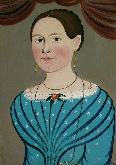 Kvinne i blå kjole, ca. 1840. av School of William Matthew Prior
