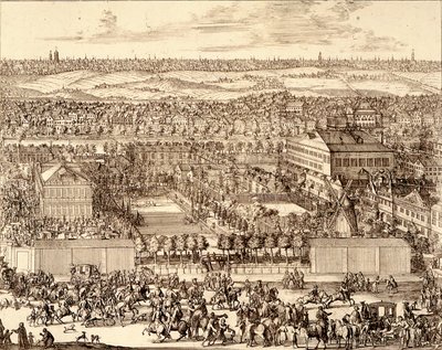 Det tyske kvarteret Nemetskaya sloboda i Moskvas høyre del, 1705 av Schoonebeek