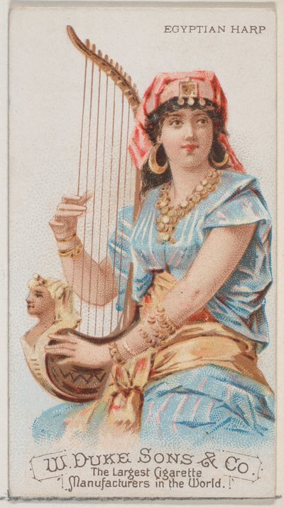 Egyptisk harpe, fra Musical Instruments-serien N82 for Duke-sigaretter, 1888., 1888. av Schumacher and Ettlinger