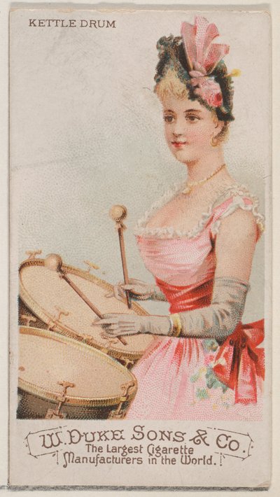 Kettle Drum, fra Musical Instruments-serien N82 for Duke-sigaretter, 1888., 1888. av Schumacher and Ettlinger
