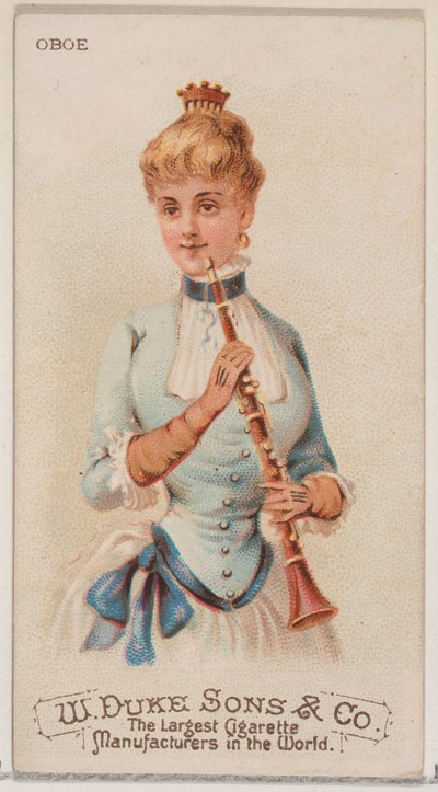Obo, fra Musical Instruments-serien N82 for Duke-sigaretter, 1888., 1888. av Schumacher and Ettlinger
