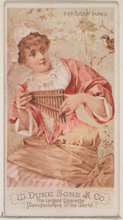 Pandean Pipes, fra Musical Instruments-serien N82 for Duke-sigaretter, 1888., 1888. av Schumacher and Ettlinger
