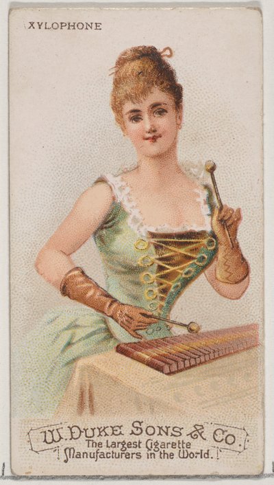 Xylophone, fra Musical Instruments-serien N82 for Duke-sigaretter, 1888., 1888. av Schumacher and Ettlinger