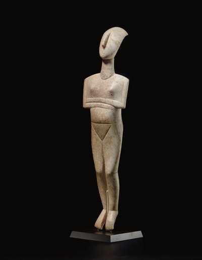 Kykladisk liggende kvinneskikkelse, navnestykke til Schuster-mesteren, Early Cycladic II, ca. 2400 f.Kr. av Schuster Master