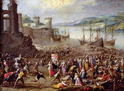 St. Ursulas martyrium av Scipione Compagno