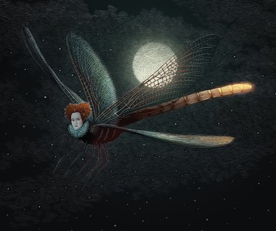 En midtsommernattsdrøm, 2013 (skrapebrett, digitalt fargelagt) av Scott McKowen