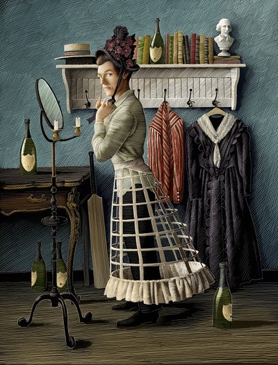 Charleys tante, 2018 (skrapebrett, fargelagt digitalt) av Scott McKowen