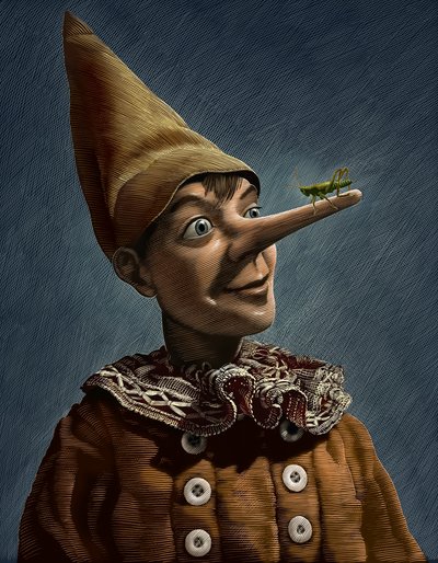 Pinocchio, 2013 (skrapebrett, fargelagt digitalt) av Scott McKowen