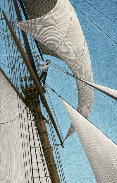 Treasure Island, 2004 (skrapebrett, digitalt fargelagt) av Scott McKowen