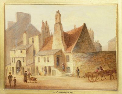 Canongate, detalj fra Edinburgh: Nine Views of the Old Town av Scottish School