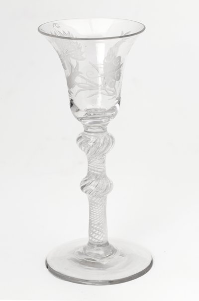 Gravert Jacobite airtwist drikkeglass, ca. 1760 (glass) av Scottish School